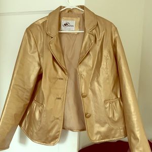 KC Collections Gold Pleather Jacket